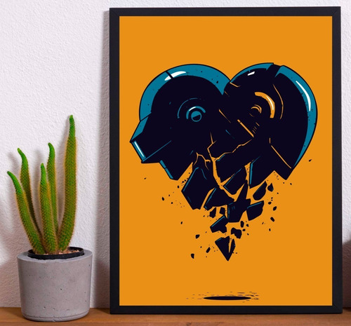 Cuadro Marco Negro Poster 33x48cm Daft Punk Ilustracion 04