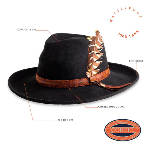 Sombrero Tejano Boho Waterproof