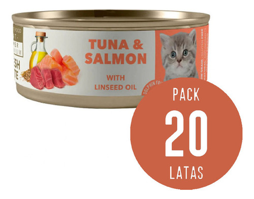 Amity Atún Y Salmón Para Gatitos Lata 80gr X20 Und