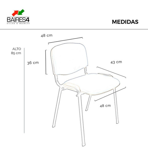 Imagen 5 de 7 de Pack X 2 Silla Fija Tapizada Apilable