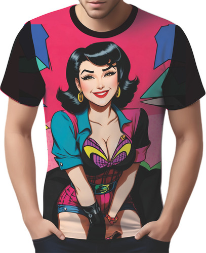 Camisa Camiseta Tshirt Pin Up Mu.lher Morena Pop Art Moda 10