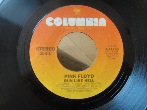 Pink Floyd Run Like Hell (the Wall) Single Vinilo 7  Usa