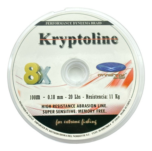 Multi Mystix Kriptoline 0,25m 35lb X 100m 16kg 8 Hebras