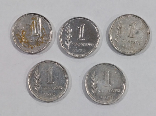 Lote 5 Monedas Argentina 1 Centavo 1970/72/73