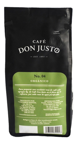 Imagen 2 de 4 de Café Don Justo Orgánico Molido Medio.