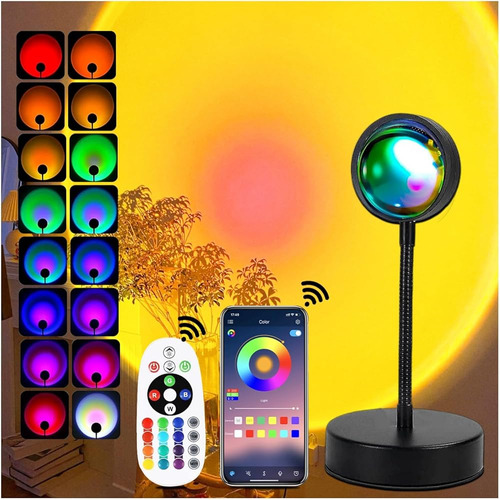 Xoddi Sunset Lamp Proyector Led Lights Con App Remote, 16 Co