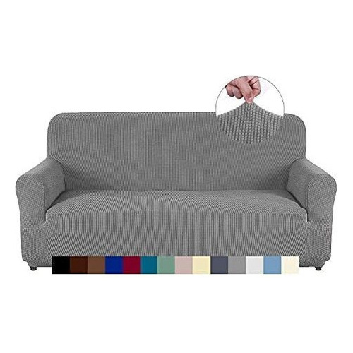 Funda De Sofa Elastica Sofa De 3 Puestos Color Gris Claro