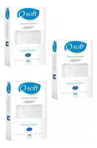 Q-soft Hisopos X 75 Unidades Pack X3