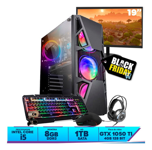 Imagem 2 de 10 de Pc Gamer Completo Maximus I5 Gtx1050 8gb Hd1tb Ssd120gb Wifi