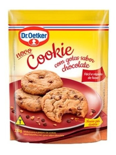 Mistura Cookies Com Gotas Chocolate Oetker 250gr - Kit Com 2