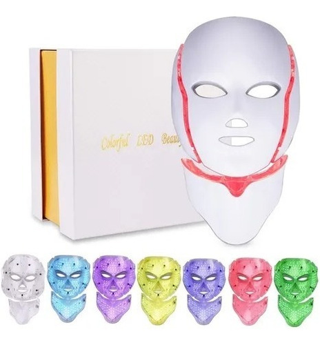 Mascara Led Facial Mascarilla Led 7 Colores + Cuello Led Spa