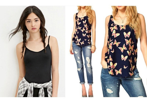 Combo Top Esqueleto Forever 21 + Blusa