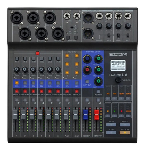 Imagen 2 de 3 de Consola Zoom LiveTrak L‑8 de mezcla 100V/240V