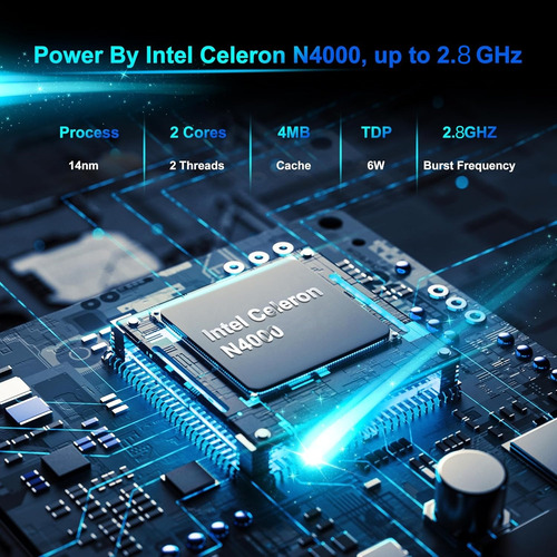 Notebook 14.1 8gb Ram-256gb Celeron N4000 Más Barato Laptop Negro