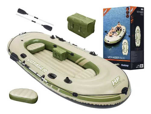 Bote Inflable 3 Personas Pesca Remos Voyager 500 Bestway