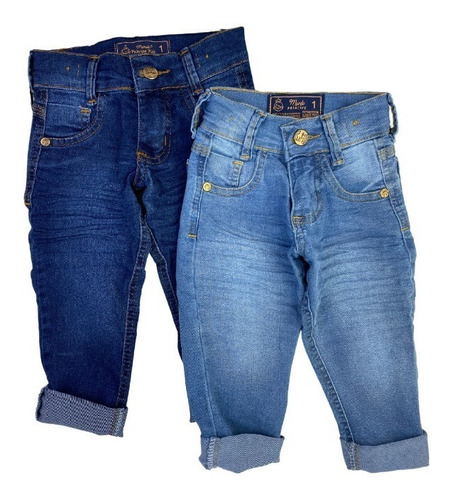 Combo 2 Calça Jeans  Infantil Rasgadinha Masculina Promoção