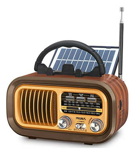 Radio Bluetooth Prunus J-150: Retro, Portátil, Mejor Sonido,