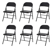 Comprar Raitot kit 6 sillas plegables reforzadas exterior catering evento camping color negro