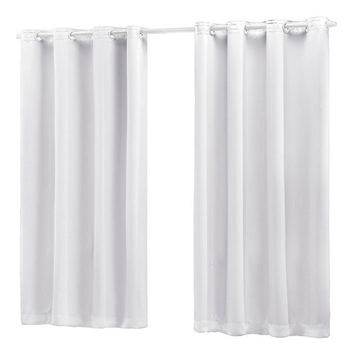 Cortina Corta Luz De Tecido Blackout 2,00mt Larg X 2,30 Alt Cor Branco Gelo