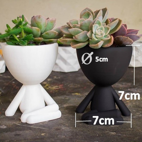 Kit 4 Maceteros  Mini Cactus Suculentas Impresión 3d
