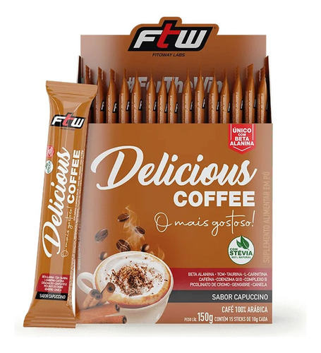 Delicious Coffe - 15 Sticks 10g Capuccino - Ftw