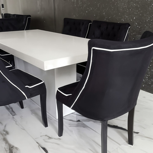 Conjunto Mesa Jantar 1,90 X 0,90 C/ 6 Poltronas Com Braço