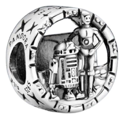 Berloque Vazado R2-d2 E C-3po Joia Prata 925 Star Wars