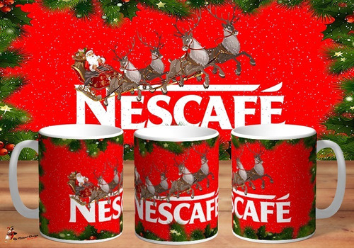 Taza Cafe Nescafe Merry Christmas Navidad 4k Art 01