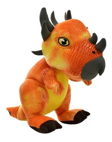 Peluche Dinosaurio Con Sonido Apego Naranja Cuerno 