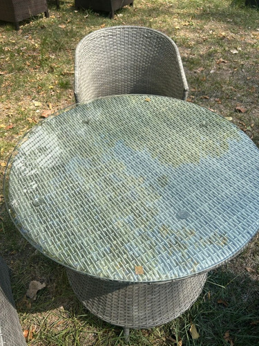 Imagen 5 de 10 de Juego De Jardin Mesa+ 3 Sillones Ratán +fogonero De Obsequio