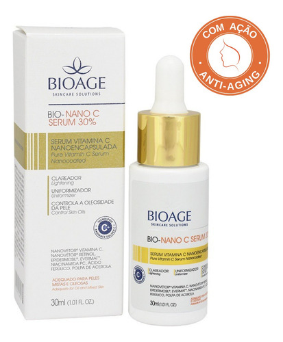 Vitamina C Serum Com Controlador De Oleosidade - Bioage Tipo de pele Todo tipo de pele