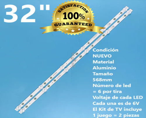 2 Tiras Con 6 Leds (6v) Compatible Con Ptv3215iled