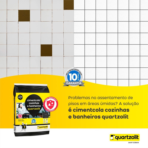 Argamassa P/ Cerâmicas Cimentcola Quartzolit 20kg Cinza