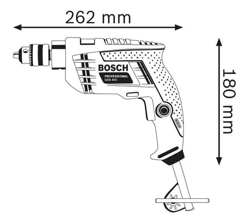 Taladro percutor eléctrico 10 mm 450W + accesorios