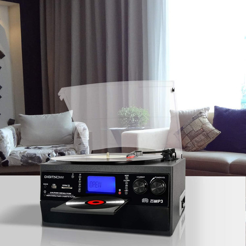 Tocadiscos Bluetooth Digitnow Con Reproductor De Discos Y Al