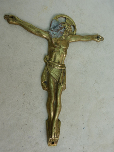 Jesucristo De Bronce 13,9 X 1 X 16,7 Alto - Pesa 200 Grs 