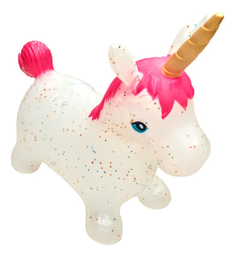 Unicornio Con Glitter Saltarin Para Niños Animal Inflable