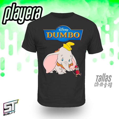 Imagen 1 de 2 de Playera Dumbo Disney-085 De Color