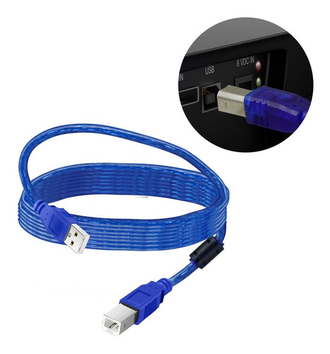 Cable Usb A B Macho 1.3m Impresora Escaner Multifuncional