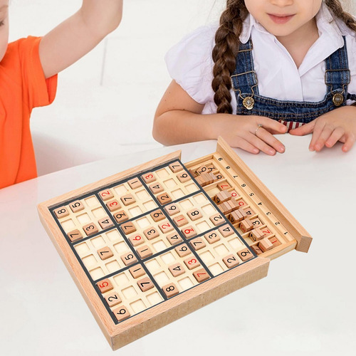 Juego De Sudoku De Madera, Juguete De Aprendizaje Con Negro