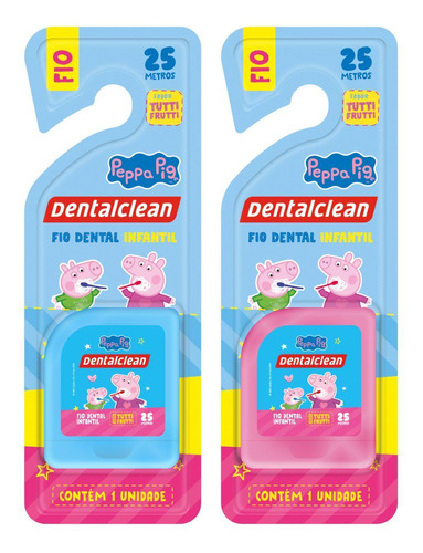 Fio Dental Infantil Peppa Pig Tutti Frutti 25m - Dentalclean