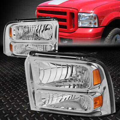 For 05-07 Ford F250 F350 Super Duty Chrome Housing Amber Ddq