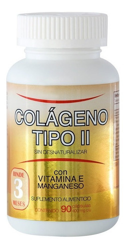 Colágeno Tipo Ll Con Vitamina E Y Manganeso Con 90 Cápsulas