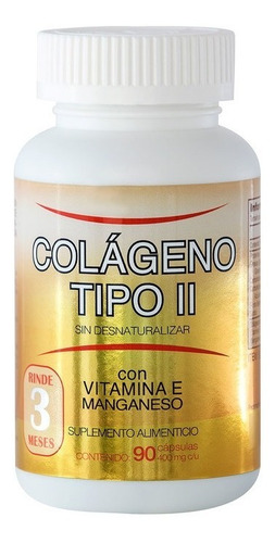 Imagen 1 de 3 de Colágeno Tipo Ll Con Vitamina E Y Manganeso Con 90 Cápsulas