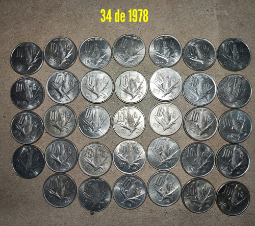 Lote De 34 Monedas De 10¢ Maíz, De 1978 (Usado)