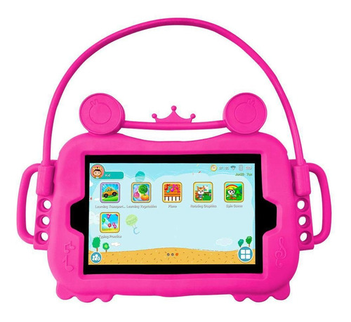 Capa Infantil Tablet 8 Polegadas Suporte Carro Macia  Pink