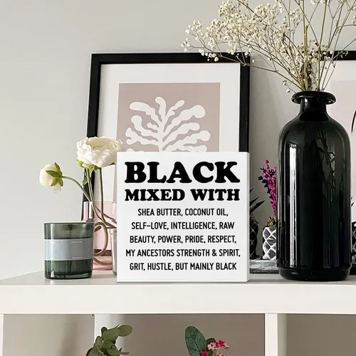 Decoracion De Caja De Madera Negra Para Mujer Y Nina, Negro