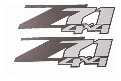 Par Emblemas Adesivos Z71 S10 4x4 Chevrolet Cinza Ofrz715
