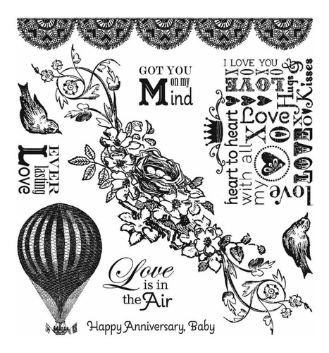 Darcie's Cling Mounted Rubber Stamps-love Is In The Air 
