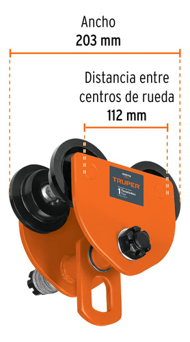 Trole Carga 1 Ton P/ Vigas Ips E Ipr Ajustable Truper 101076